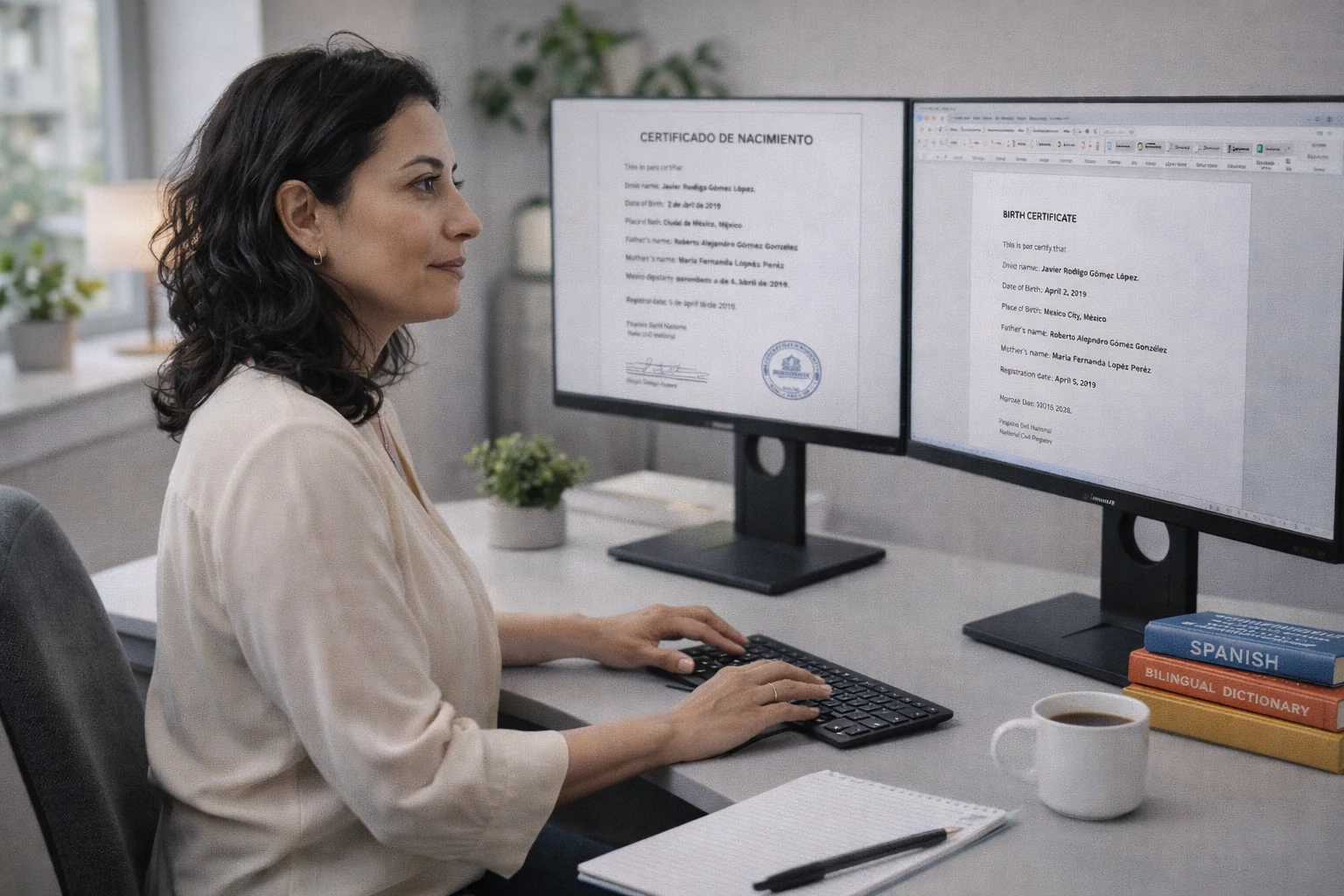A foreign-language document shown side by side with its certified English translation
