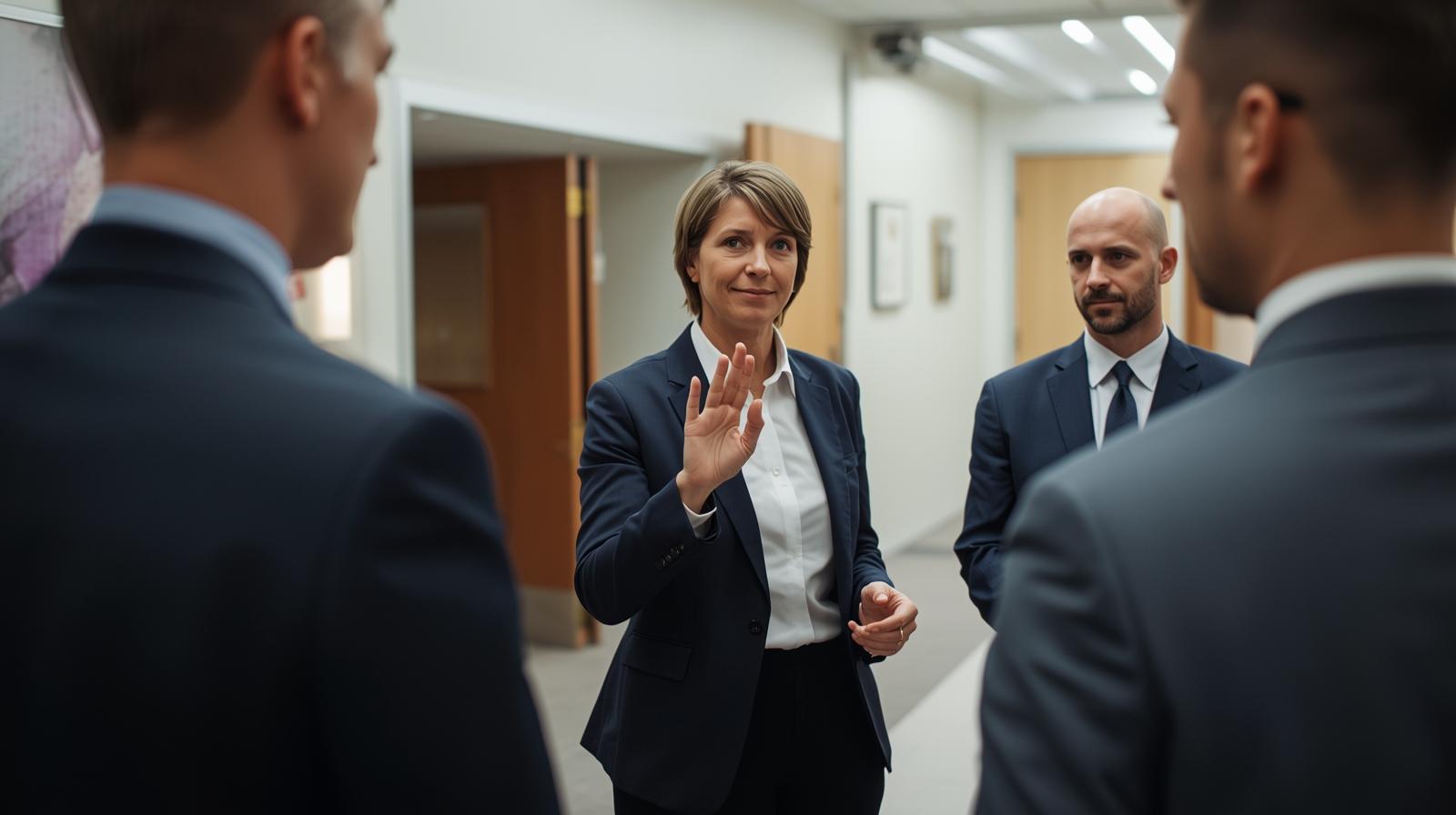 Professional ASL interpreter providing sign language services at a Washington DC government facility