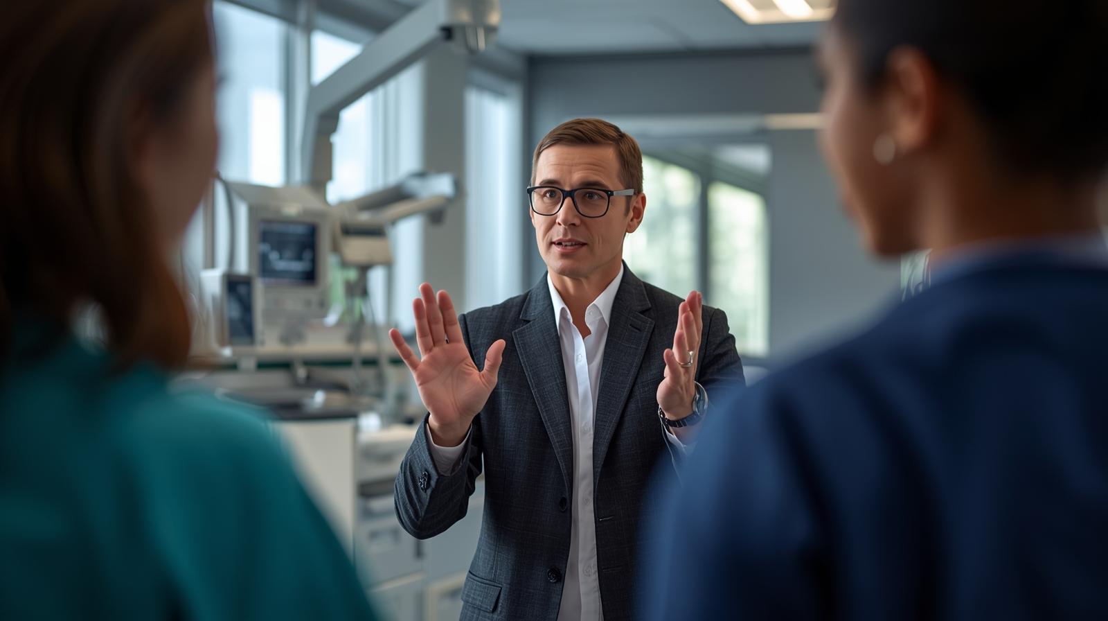 Professional ASL interpreter providing sign language services at a Washington County healthcare facility